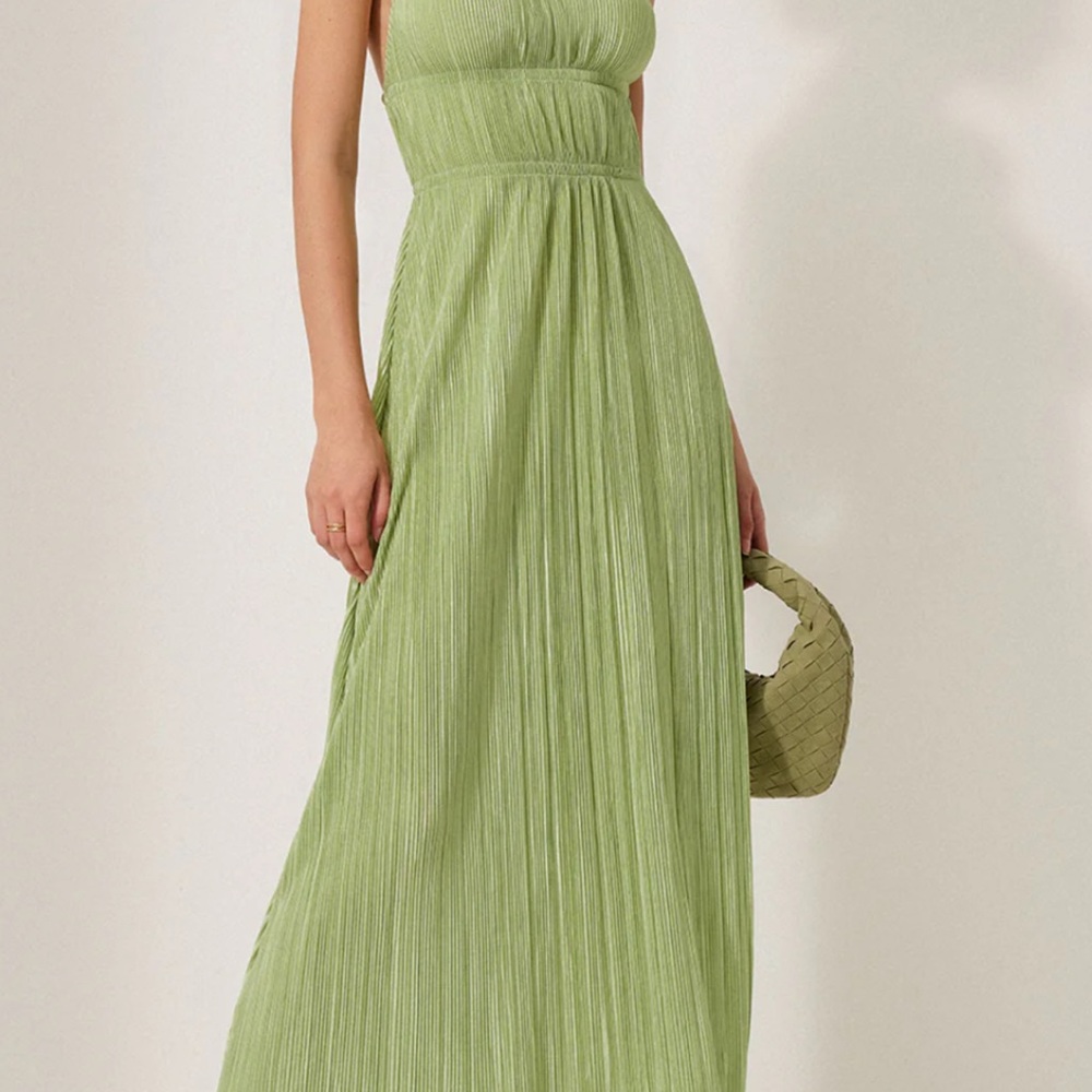 Commense Light Green Backless Maxi Dress